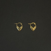 18K Gold Plated Love Heart Hoop Earrings for Women - £9.58 GBP