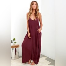 NWT Lulus Yours Tule Burgundy Maxi Dress Boho Women’s S/M Sexy Beachy - £45.11 GBP