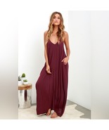 NWT Lulus Yours Tule Burgundy Maxi Dress Boho Women’s S/M Sexy Beachy - £45.76 GBP
