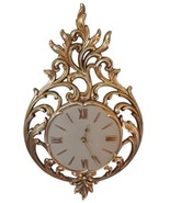 Vintage SYROCO Working Teardrop Wall Clock 24&quot; x 14&quot; Gold Ornate New Mov... - £71.09 GBP