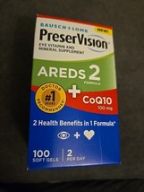Bausch + Lomb PreserVision Areds 2 + CoQ10, 100mg  100 Softgels (BN14) - £19.03 GBP