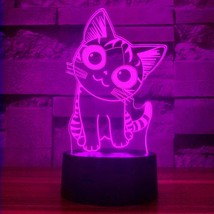 Cat Gift Cat 3D Night Light for Kids, i-CHONY 7 Colors Auto Change Table Desk Op - £14.20 GBP