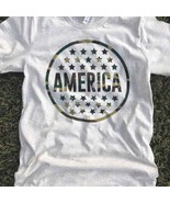 Camo America on Heather Natural T-shirt - XL - £22.68 GBP