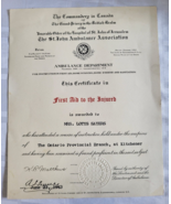 1943 ST JOHN AMBULANCE DEPARTMENT CERTIFICATE LOTYS SAYERS OF KITCHENER ... - €21,60 EUR