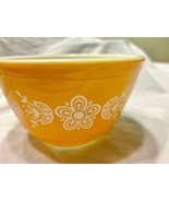 Vintage Gold &amp; White Butterfly 1 1/2 Pint Pyrex Bowl - $31.24 CAD
