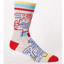 Blue Q Mens Crew Socks This Is What A Feminist Looks Like Size 7-12 - £10.53 GBP