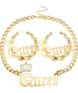 Queen Pendant Curb Chain Necklace - £24.06 GBP