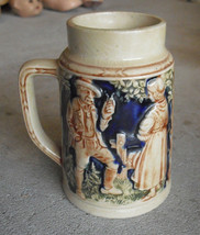 Vintage Germany Stoneware Stein or Mug Man and Woman on Side 3961 4 3/8&quot;... - $15.84