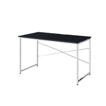 Tennos Vanity Desk, Black &amp; Chrome Finish - $167.00