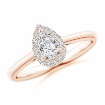 ANGARA Diamond Pear-Shaped Halo Engagement Ring in 14K Gold (HSI2, 0.51 Ctw) - £2,081.45 GBP