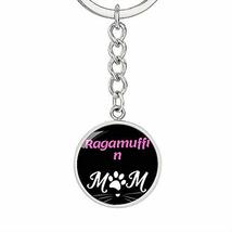 Cat Lover Keychain Gift Ragamuffin Cat Mom Keychain Stainless Steel Or 18k Gold  - £43.75 GBP