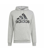 Men’s Hoodie Adidas  Essentials Fleece Big Logo Grey - £79.64 GBP