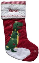 Pottery Barn Kids Quilted Dinosaur Christmas Stocking Monogrammed STEVE - $24.75