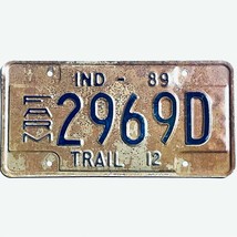 1989 United States Indiana Base Farm Trailer License Plate 2969D - £13.23 GBP