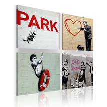 Tiptophomedecor Stretched Canvas Street Art - Banksy Composition Park 4 ... - £55.74 GBP+