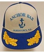 Anchor Bar Jamestown ND Vintage Mesh Snapback Trucker&#39;s Hat Blue White - £21.92 GBP