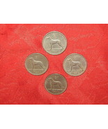 Lot Of 4 Vintage Silver Irish Celtic Ireland Wolfhound Dog 6 Pence Coin ... - £10.89 GBP