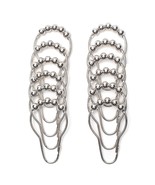 Shower Curtain Roller Hooks Rings Set of 12 Polished Silver Chrome Finish - $7.91