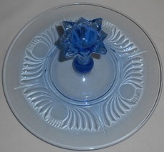 1930s Paden City Glass Spire - DOT/WING Design Maya Light Ice Blue Tidbit Tray - £54.36 GBP