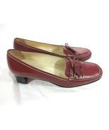 ANN TAYLOR Red Leather Kiltie Block Heels 9 M Made in Italy EUC - £17.97 GBP