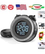 Reliable Dual Alarm Clock with Bed Shaker &amp; USB Port – Ideal for Deep Sl... - $78.32 CAD