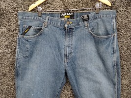 Ariat Jeans Men 40x34 Blue M4 Low Rise Rebar Boot Stretch Work Wear Pants - $37.02