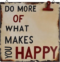 'Do More of Work Makes You Happy' Metal Wall Décor metal hanging wall decor 12” - £14.76 GBP