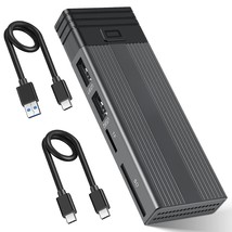 Nvme M.2 Enclosure &amp; Usb Hub 2 In 1, Usb C 3.2 Gen2 10Gbps Supports M.2 Nvme Pci - £33.96 GBP