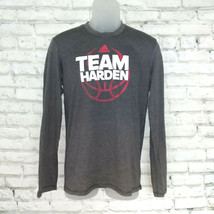 Adidas T Shirt Mens Small Gray Climacool Long Sleeve Team Harden Basketball - £11.75 GBP