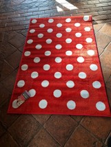 Kit For Kids Red With White Polla Dot Rug 150xm X 100cm - £20.03 GBP