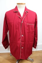 Vtg NWOT Hemingway Point L Tall 42-44 Broadcloth Maroon Pajama Lounge Shirt - £17.03 GBP