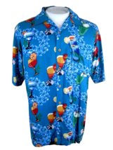 Mens CHEROKEE Hawaiian ALOHA shirt M 23 p2p rayon cocktails tropical luau vtg - £17.98 GBP