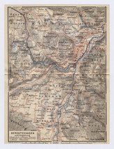 1910 Original Antique Map Of Berchtesgaden And Vicinity / Bayern Bavaria Germany - £24.40 GBP