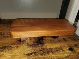 Small Wood Tray Pedestal Stand Farmhouse Bathroom Decor 8.6&quot;L x 3.7&quot;W - $26.31 CAD