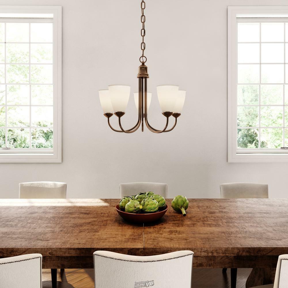 Gather Collection 5-Light Antique Bronze Chandelier with Shade - $85.49