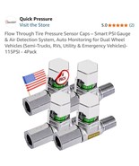 (QTY 4) Quick Pressure 115 PSI Flow Through Tire Pressure Sensor Caps QP... - €42,48 EUR