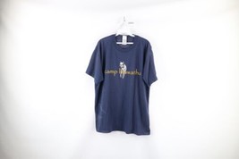 Vintage Y2K 2002 Camp Hiawatha Camp Staff Mens XL Faded Spell Out T-Shirt Blue - £23.33 GBP