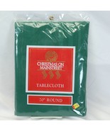 Christmas Mainstreet Tablecloth 70&quot; Round Green NEW SEALED Xmas - $22.53