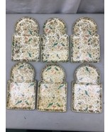 Vintage Set of 6 Alcohol Proof VIKING IMPORT Japan Drink snack Trays Flo... - €43,42 EUR
