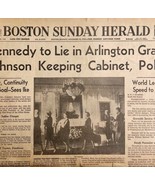 JFK Kennedy Arlington Grave Newspaper 1963 Boston Herald Antique LGBin2 - £39.33 GBP