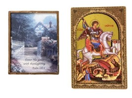 Thomas Kinkade The Hidden Cottage  Vintage Fridge Magnet  2 pc Lot - £9.94 GBP