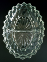 Scalloped Starburst Diamond Divided Oval Condiment Dish 10&quot; x 7&quot; x 2.5&quot; ... - $14.99