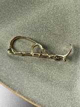 Vintage Goldtone Whale Outline w Lucky Horseshoe Overlay Pin Brooch – 2 and 3/8t - £8.88 GBP