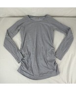 Athleta Speedlight Seamless Long Sleeve Top Size Large Gray Thumb holes ... - $36.25