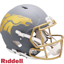 Denver Broncos Helmet Riddell Authentic Full Size Speed Style Slate Alternate - $372.99