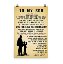 Father and Son Poster Gift for Son from Love Dad Inspiration Quotes Poster - £23.17 GBP+