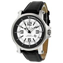 NEW Paul Du Pree by Croton PD326052BSDW Mens White Dial Date Black Leather Watch - £30.03 GBP