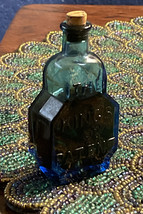 Vintage Wheaton Blue Glass Bottle  &quot;The Kings Patent Balsam Of Life&quot; Plu... - £12.69 GBP