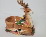 NWOT Corner Ruby CR Christmas Holiday Reindeer Cookie Candy Dish Holiday... - $39.59