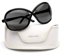 New TOM FORD Bettina TF1068 01A Black Sunglasses 68-15-115mm B56mm Italy - $210.69